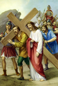 Fifth station-Simon helps Jesus carry the cross